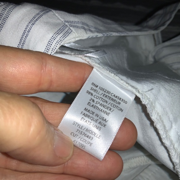 JOIE Shorts Size 2 White Gray Stripe Cotton Stretch Made In U.S.A. Pockets Chino - Picture 7 of 9